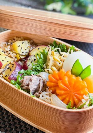 95℃ 同時調理！さつまいもおこわ弁当-レシピのメイン写真