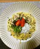 ヨウサマの減塩納豆パスタ夜のシメの食事