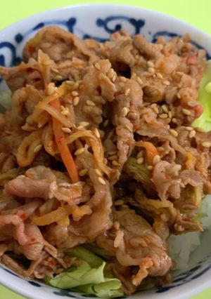 キムチの味そのまま☆簡単キムチレタス丼-レシピのメイン写真