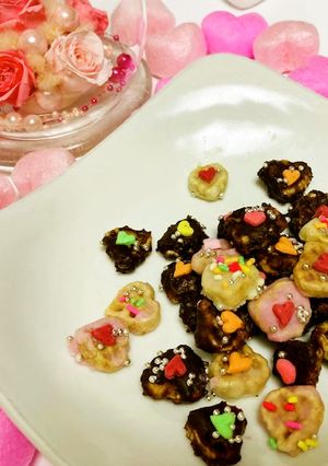 簡単サクサク☆ハートのチョコスナック♪-レシピのメイン写真