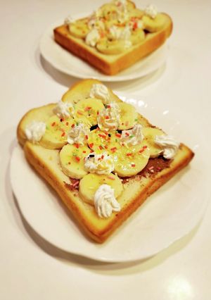 チョコバナナ&生クリームトースト-レシピのメイン写真