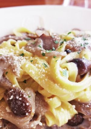 家にある物で！キノコのクリームパスタ-レシピのメイン写真