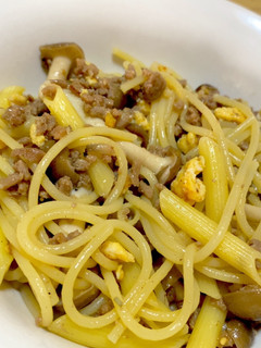 余ったそぼろで和風パスタ-レシピのメイン写真