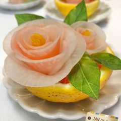 รูปของ お正月✿お節♪柚子の紅白なますバラの花✿