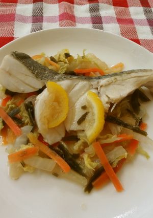 白身魚のゆず昆布レンジ蒸し-レシピのメイン写真