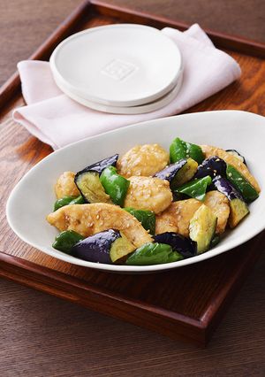 鶏むね肉となすの柚子こしょう照り焼き-レシピのメイン写真