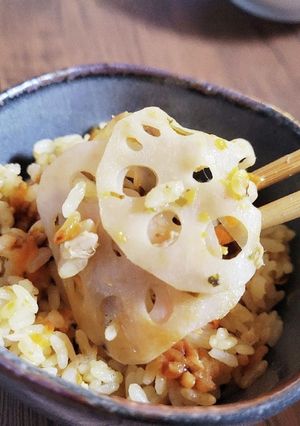 調味料いらず♪れんこんご飯-レシピのメイン写真