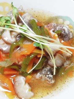 鮭と鱈の紅白揚げ野菜あんかけ-レシピのメイン写真