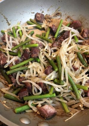 ブタハツのもやしとにんにく炒め-レシピのメイン写真