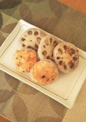 レンコンと鶏ひき肉のはさみ焼き-レシピのメイン写真