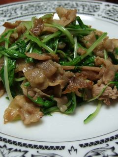 豚ばら肉と水菜の炒め物-レシピのメイン写真