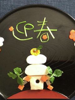 ♡お雑煮の材料で鏡餅のアートプレート♡-レシピのメイン写真