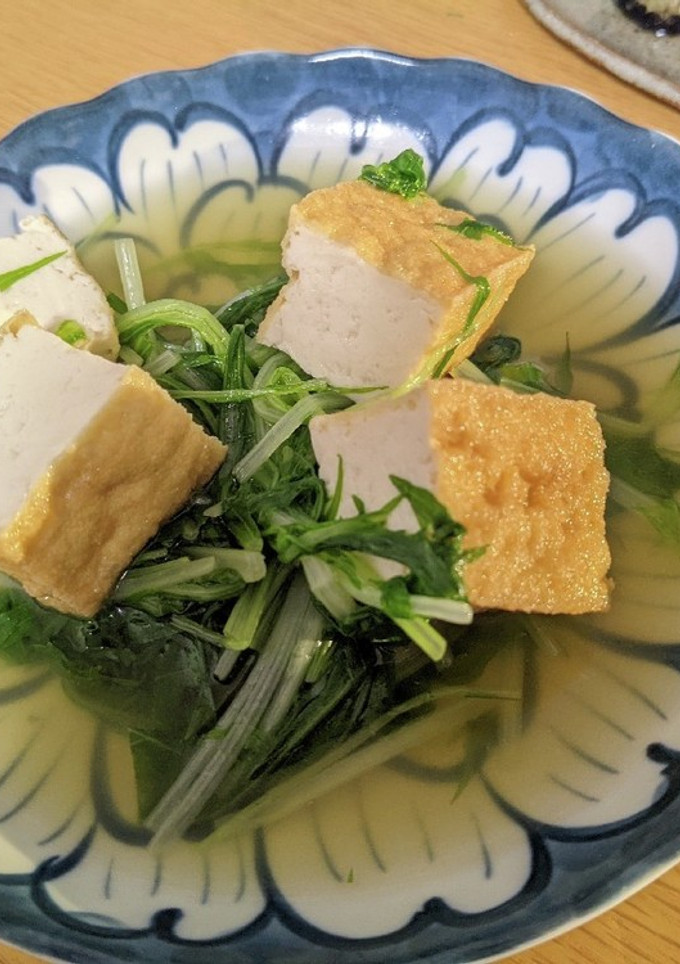 一人暮らしʕ·ᴥ·ʔ水菜と厚揚げの煮物-レシピのメイン写真