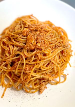 ツナとアンチョビとトマトのパスタ-レシピのメイン写真