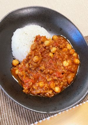 スパイスキーマカレー、ひよこ豆、トマト缶-レシピのメイン写真