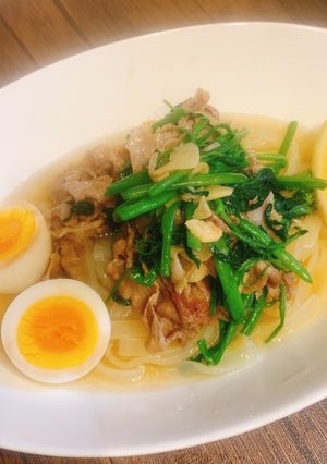 アオキのきしめんで作る空芯菜の冷麺-レシピのメイン写真