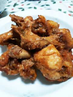 煮豚の煮汁で手羽元を炊いてみた-レシピのメイン写真