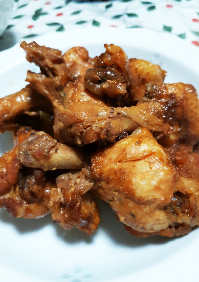 煮豚の煮汁で手羽元を炊いてみた-レシピのメイン写真