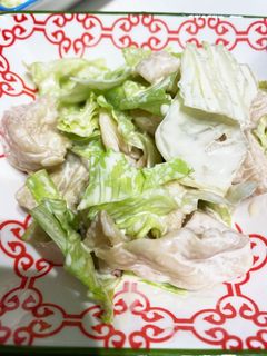 鶏皮とレタスのマヨポン-レシピのメイン写真