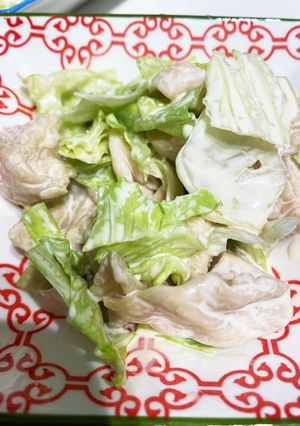 鶏皮とレタスのマヨポン-レシピのメイン写真