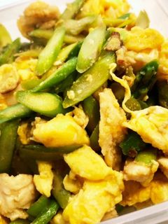 アスパラとサラダチキンの中華風卵炒め-レシピのメイン写真