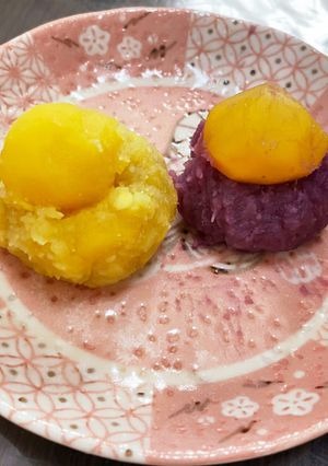 レンジで簡単　紅白栗きんとん-レシピのメイン写真
