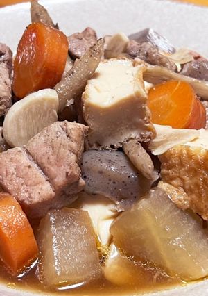 ニンニクと胡麻油香る豚肉と厚揚げ大根煮-レシピのメイン写真