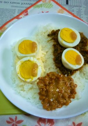 納豆・ゆで卵・青唐辛子みそのカフェ丼-レシピのメイン写真