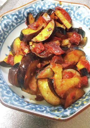 ナスとカルパスの簡単ケチャップ炒め-レシピのメイン写真