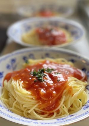 市販のパスタソースにパセリ-レシピのメイン写真