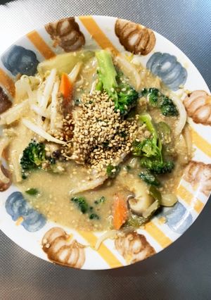 もやしブロッコリーにんにく味噌味野菜炒め-レシピのメイン写真