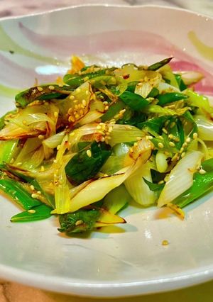 No2978深谷ネギ胡麻油塩炒め蕎麦の共-レシピのメイン写真
