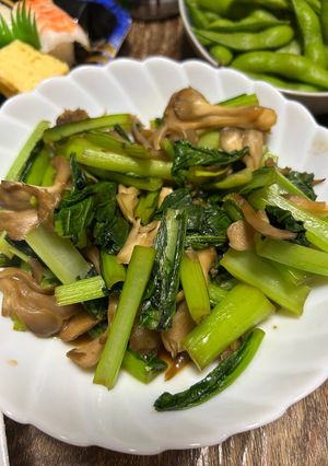 まいたけと小松菜の炒め物-レシピのメイン写真