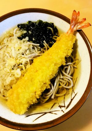 だしパックでそばつゆ●エビ天そば-レシピのメイン写真