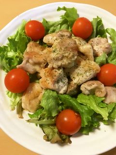 鶏もも肉●白だしのシンプルソテー&サラダ-レシピのメイン写真