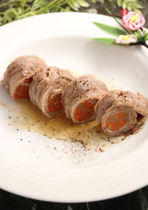 簡単！ごぼう人参肉巻の白だし煮-レシピのメイン写真