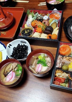 お正月　おかず　朝ごはん　雑煮　千枚漬-レシピのメイン写真
