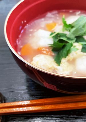 お雑煮に飽きたら♡大根かきたま餅スープ-レシピのメイン写真