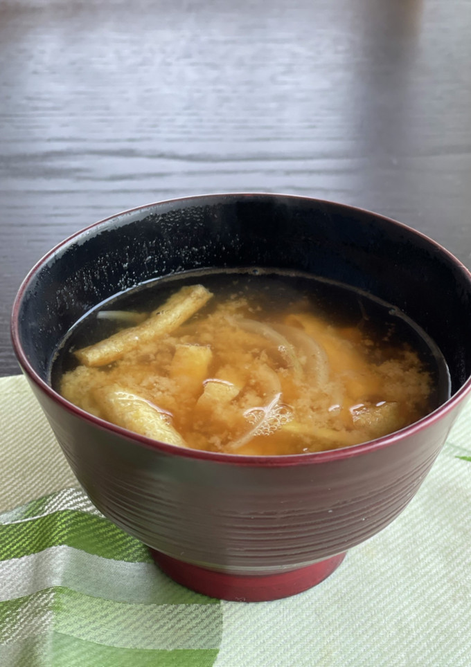 簡単＃玉ねぎと油揚げのお味噌汁-レシピのメイン写真