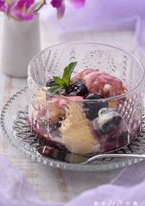 アメリカンチェリーのソースかけアイス♡-レシピのメイン写真