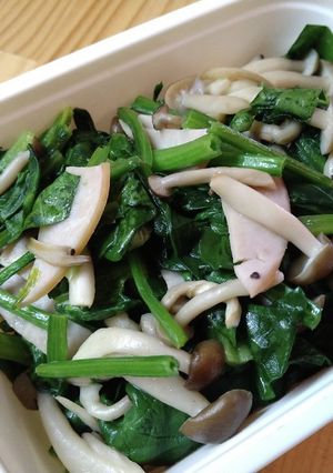 ほうれん草の麺つゆ炒め-レシピのメイン写真