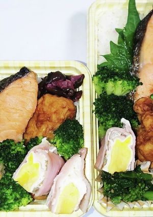 【夫婦弁当201】焼鮭と唐揚げ-レシピのメイン写真