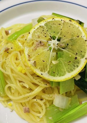 ツナとコマツナのレモンパスタ-レシピのメイン写真
