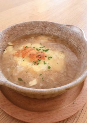 お餅で☆オニオングラタンスープ-レシピのメイン写真