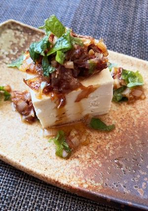 3分で完成☆おつまみに最高ネギかつお豆腐-レシピのメイン写真