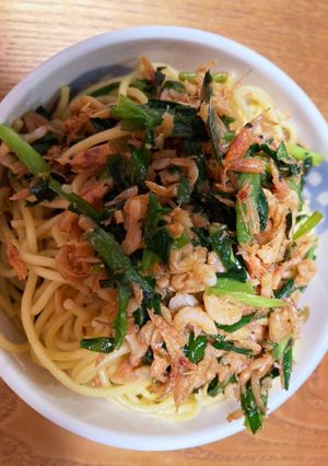 桜エビとニラのスパゲッティー-レシピのメイン写真