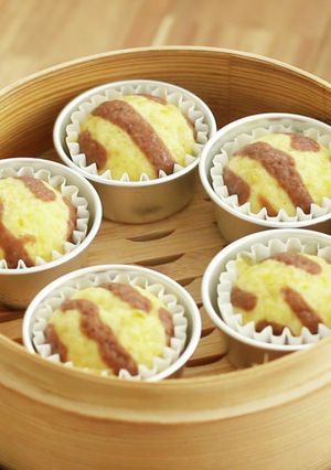 ふっくら簡単！トラ柄蒸しケーキ-レシピのメイン写真