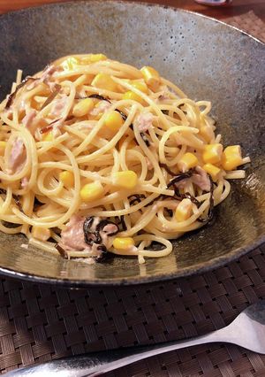 塩昆布とコーンのツナマヨパスタ-レシピのメイン写真