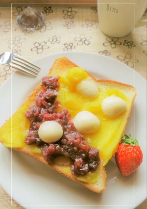 おせちリメイク＊栗金・餡・モッツトースト-レシピのメイン写真