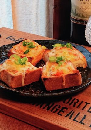 お酒がススム★カニかまマヨチーズトースト-レシピのメイン写真